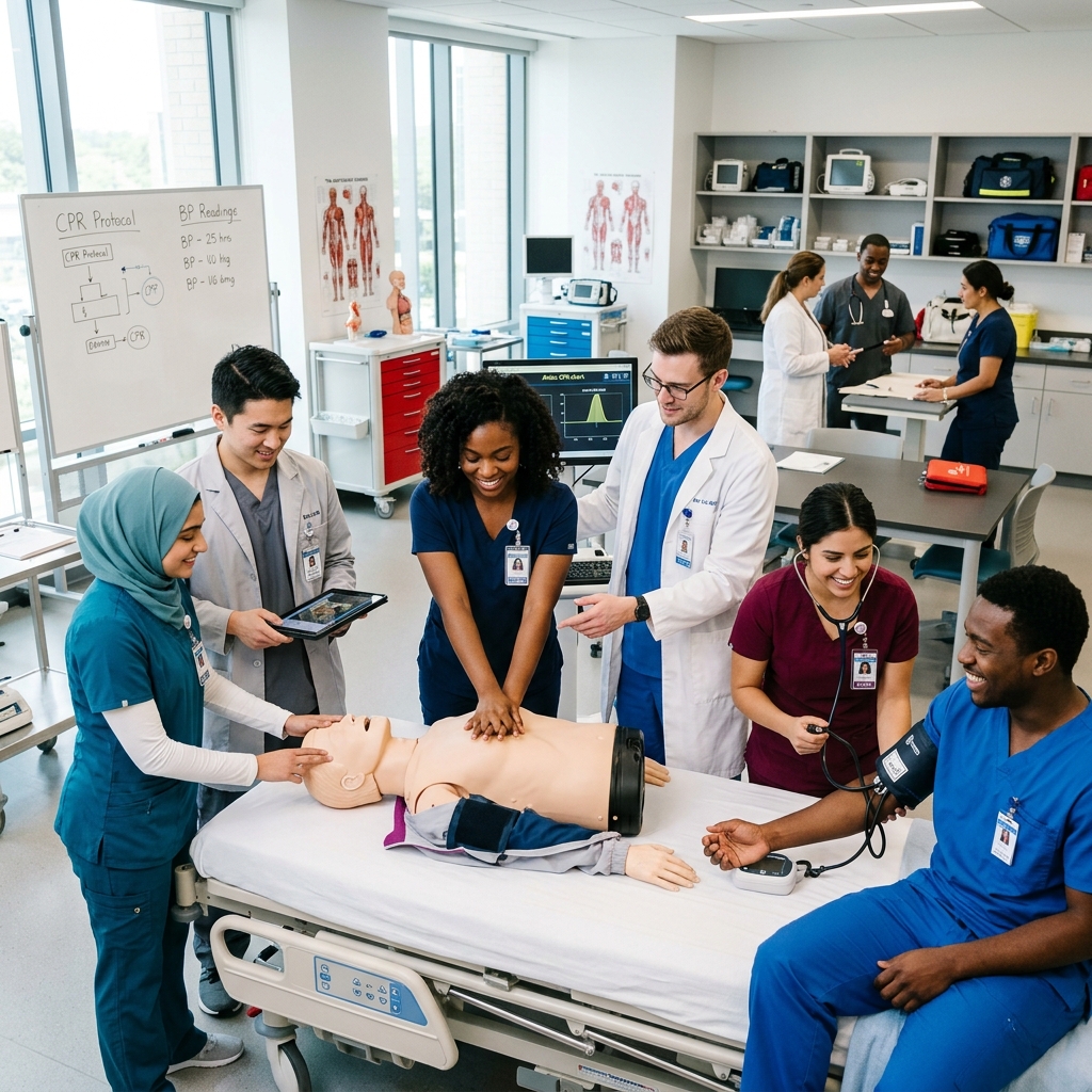 Students in training lab