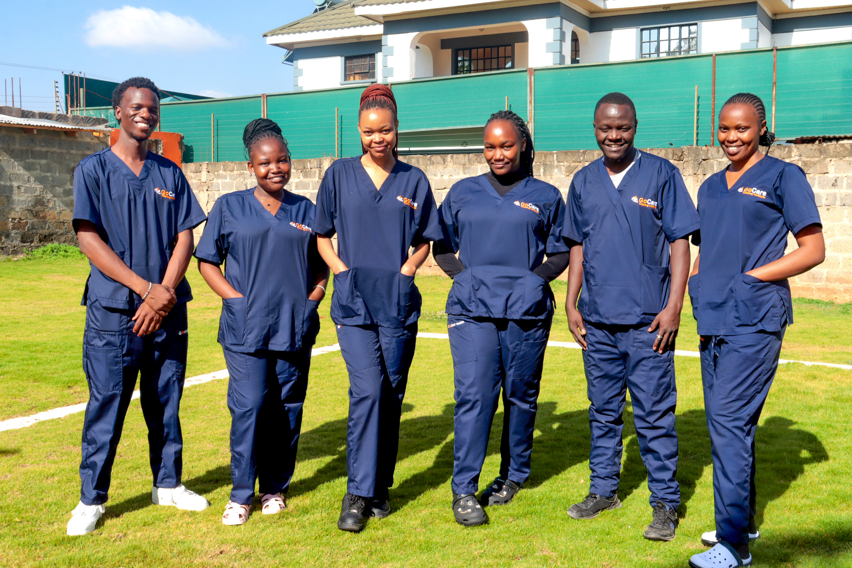 GoCare students in healthcare scrubs